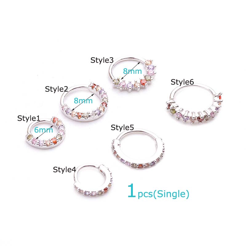 Khuyên Tai Tròn Đính Đá Zircon Nhiều Màu Thời Trang