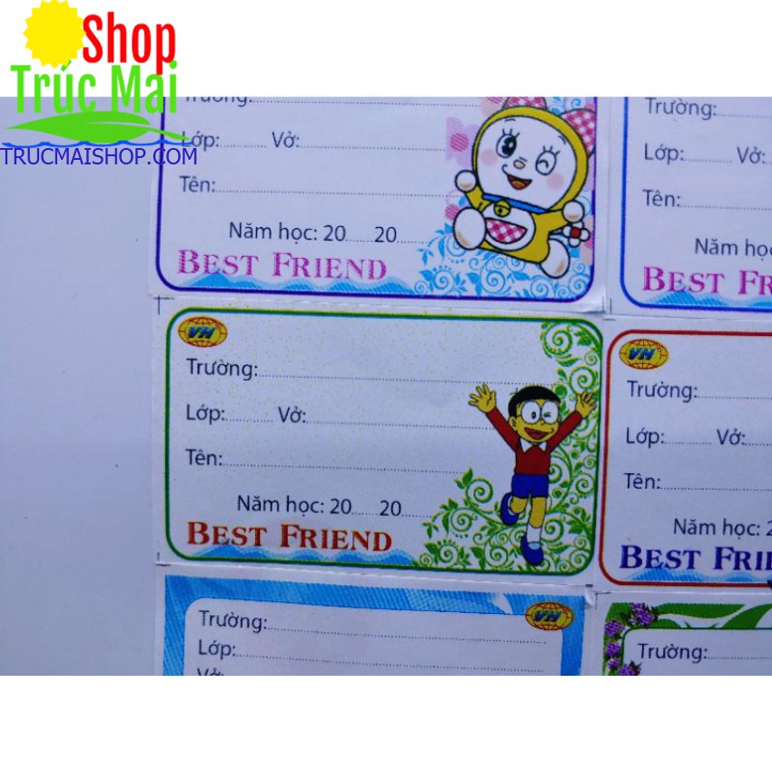 nhãn vở decan tự dính 10 cái