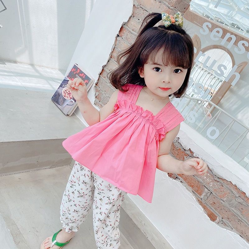 Áo Cotton Không Tay Màu Trơn Phong Cách Nhật Bản Hàn Quốc Thời Trang Mùa Hè Hàng Mới 2022 Dành Cho Bé Gái