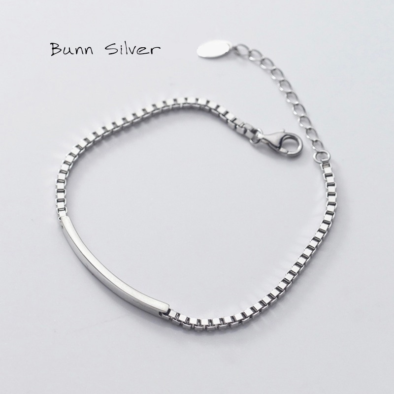 Lắc tay bạc nam nữ Bunn Silver, bạc dày cao cấp, sáng bóng