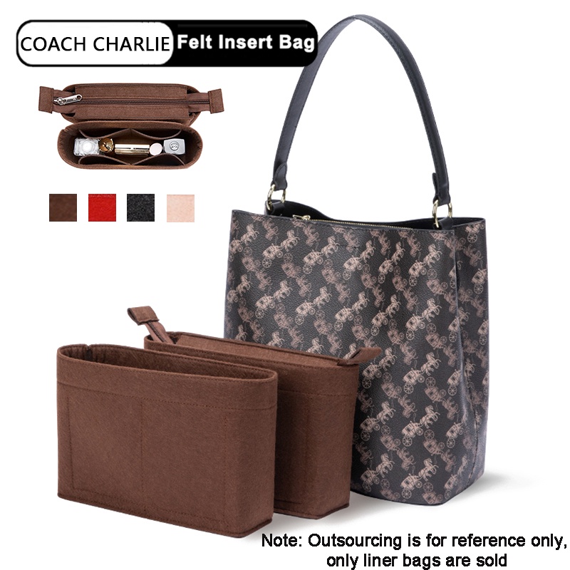 Túi chèn đựng mỹ phẩm EVERTONER cầm tay bằng vải nỉ cho túi Coach Charlie nữ