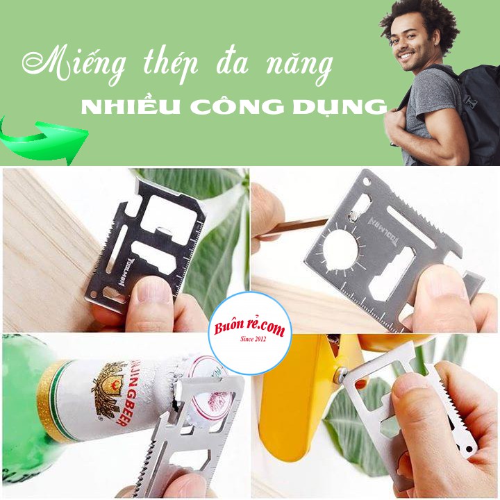 Miếng thép 11 chức năng bỏ ví, đi phượt, đa năng tiện dụng – 01324 Buôn rẻ