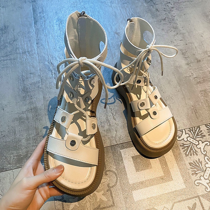 Giày Sandal Đế Dày Phong Cách Retro Thời Trang Mùa Hè Cho Nữ