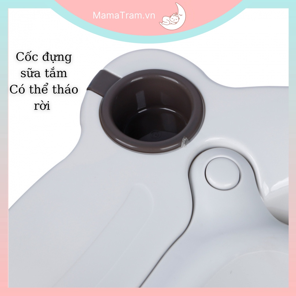 Thau Tắm Cho Bé Sơ Sinh - Chậu Tắm Ếch Kèm Bệ Đỡ Và Van Thoát Nước Kích Thước Lớn 51*87*24cm