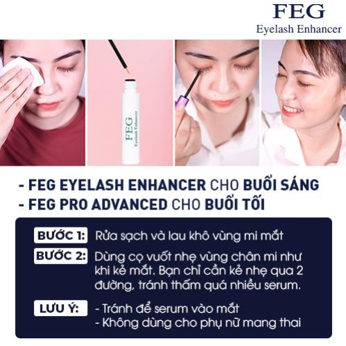 [HÀNG CHUẨN] Dưỡng mi FEG Pro-Advanced- Dưỡng mi chắc khỏe phục hồi lông mi-nang lông bị tổn thương-dưỡng mi dày dài_3ml