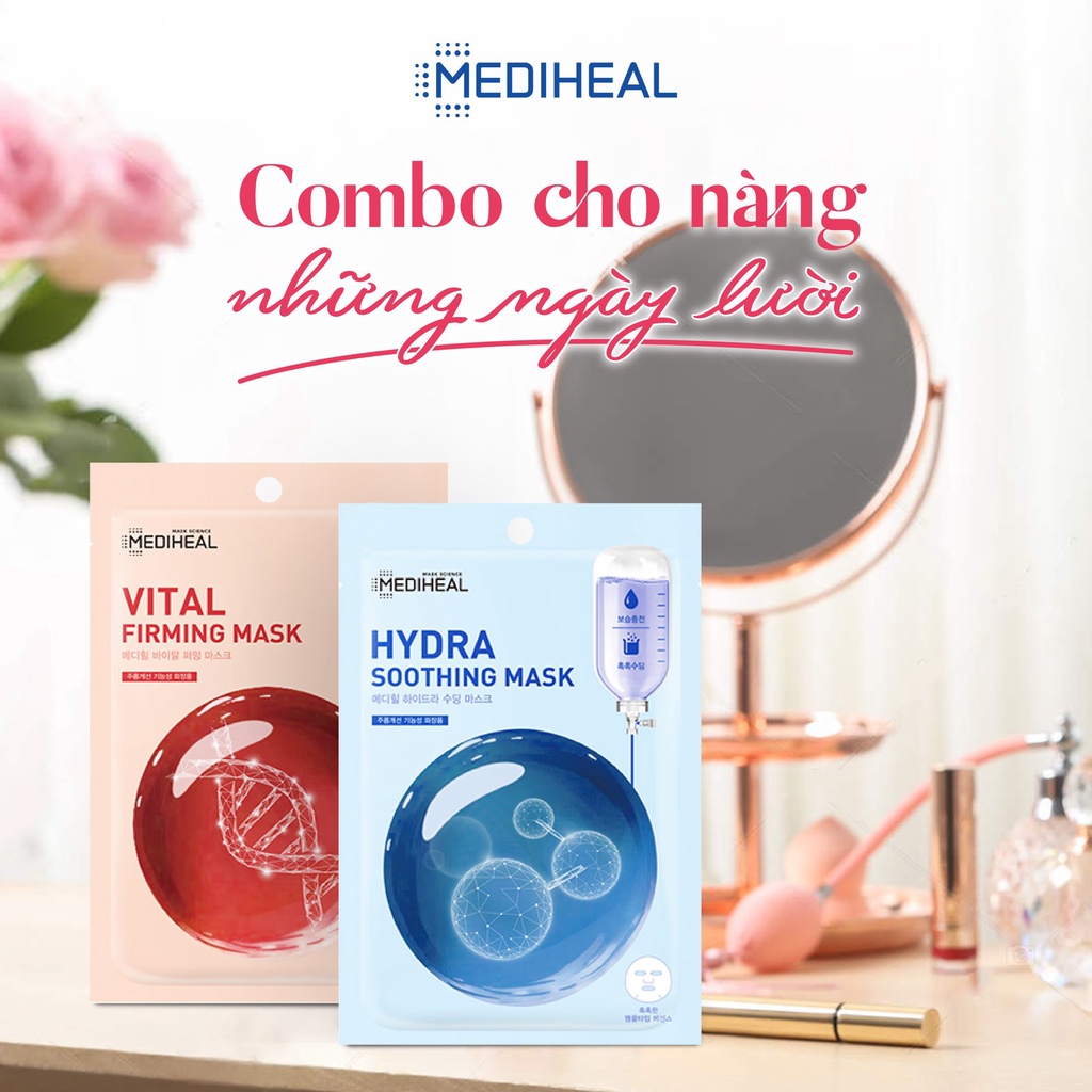 Combo 10 Mặt Nạ Làm Mịn, Đều Màu Da Mediheal Vital Firming Mask 20ml x 10