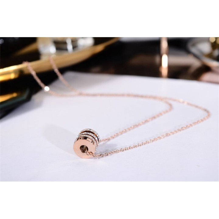 DÂY CHUYỀN TITAN ỐNG TRÒN ĐÍNH ĐÁ TN141 siêu đẹp, bền màu, chuẩn thời trang