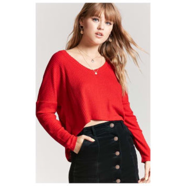 High-Low Waffle Knit Top hiệu Forever 21