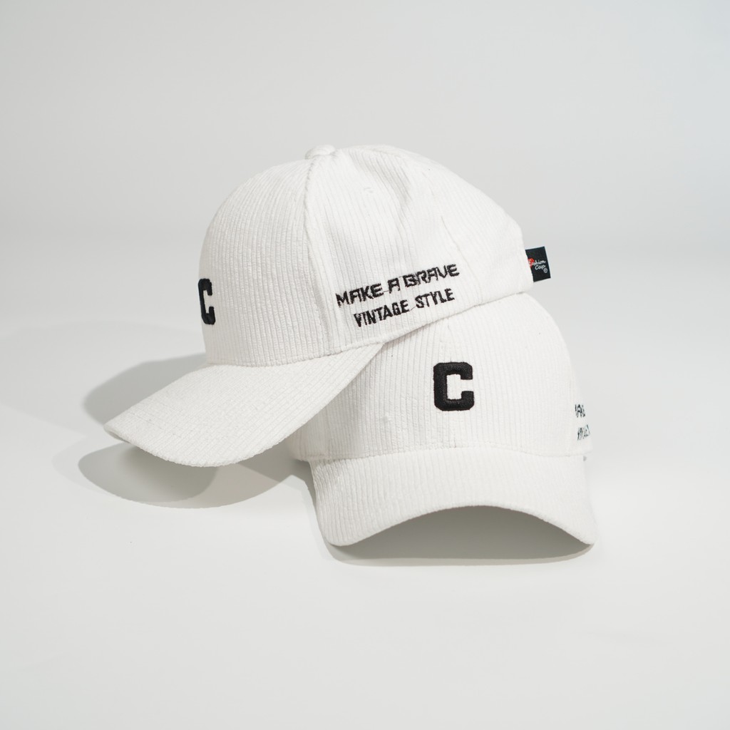Mũ lưỡi trai ❤️ Nón kết thêu chữ C chất nhung tăm Hàn Quốc cao cấp form unisex nam nữ N32