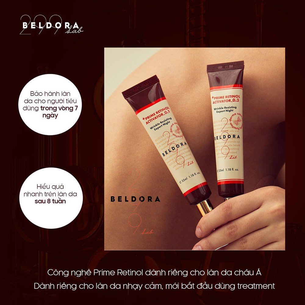 Kem Dưỡng Retinol Trẻ Hóa Da, Ngăn Ngừa Nếp Nhăn Beldora 299 Prime Retinol Activator 35ml