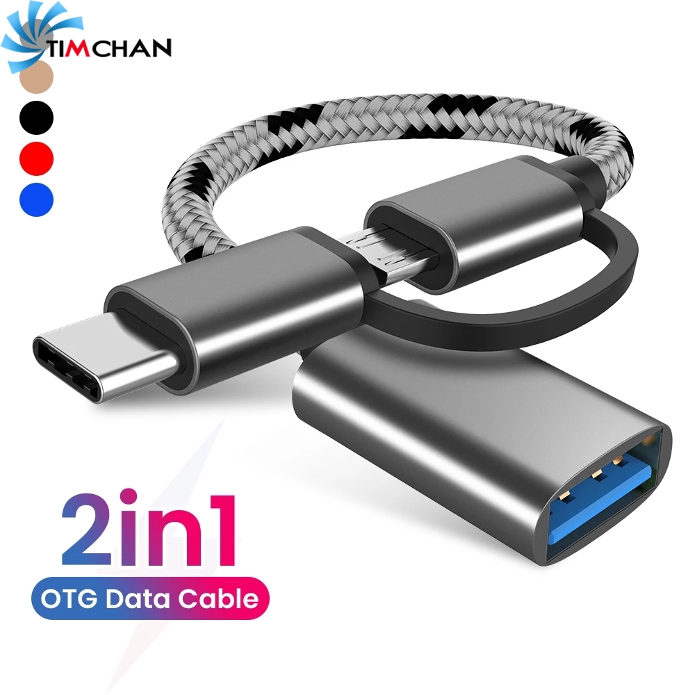 Android Type-c Micro Two-in-One OTG Braided Adapter / OTG Data Transmission Adapter / Connect the Keyboard Mouse U Disk CAndroid Type-c Micro Two-in-One OTG Braided Adapter / OTG Data Transmission Adapter
ard Reader Through the USB Interface