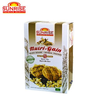 Bánh ăn kiêng yến mạch mè đen black sesame oatmeal crackers nutri gain sunrise 178 gram
