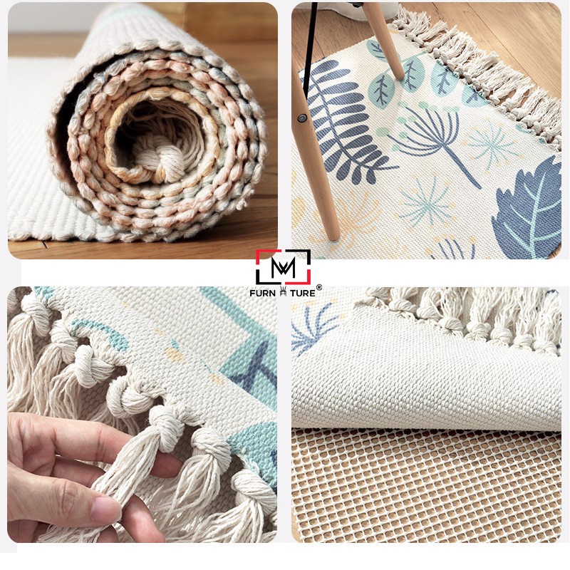 Thảm canvas trải sàn trang trí nhiều màu thương hiệu MW FURNITURE