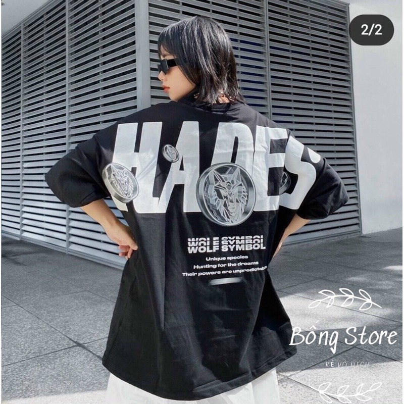 [Rẻ vô địch] Áo thun tay lỡ nữ freesize phông form rộng dáng Unisex, mặc lớp, nhóm, đôi.  in chữ HADES