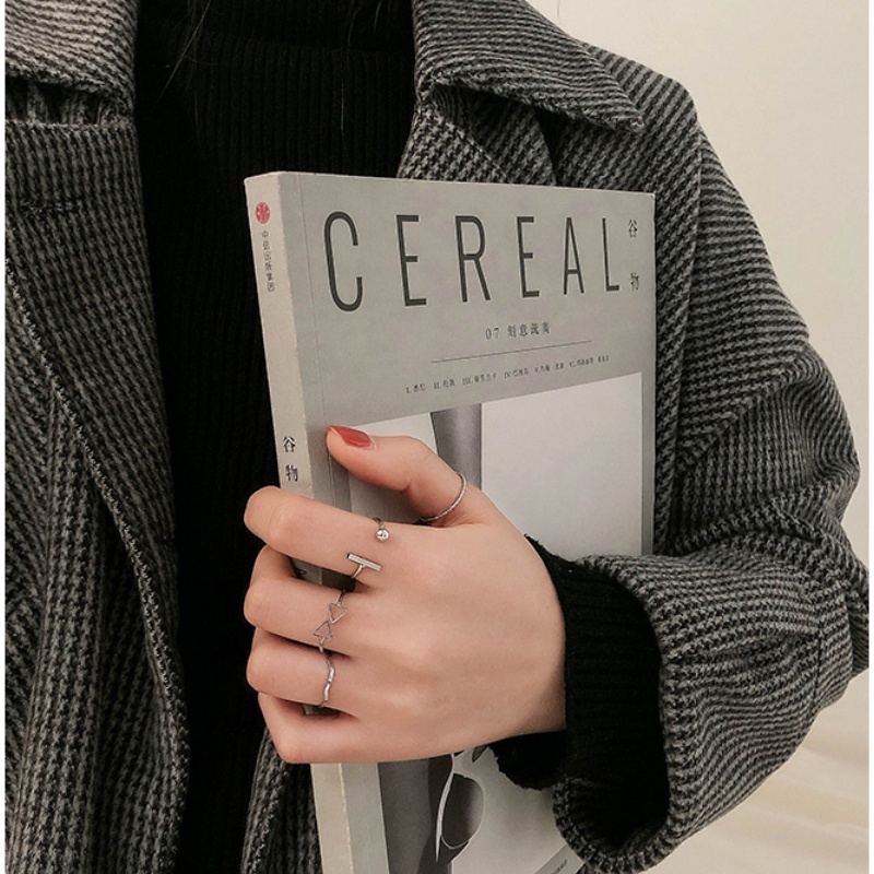 Bộ 4 Nhẫn Đeo Tay Thiết Kế Đơn Giản Phong Cách Hàn Quốc