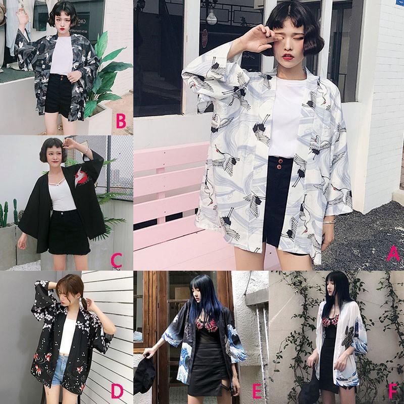 Áo khoác kimono phong cách Harajuku họa tiết độc đáo thời trang cho nữ | BigBuy360 - bigbuy360.vn