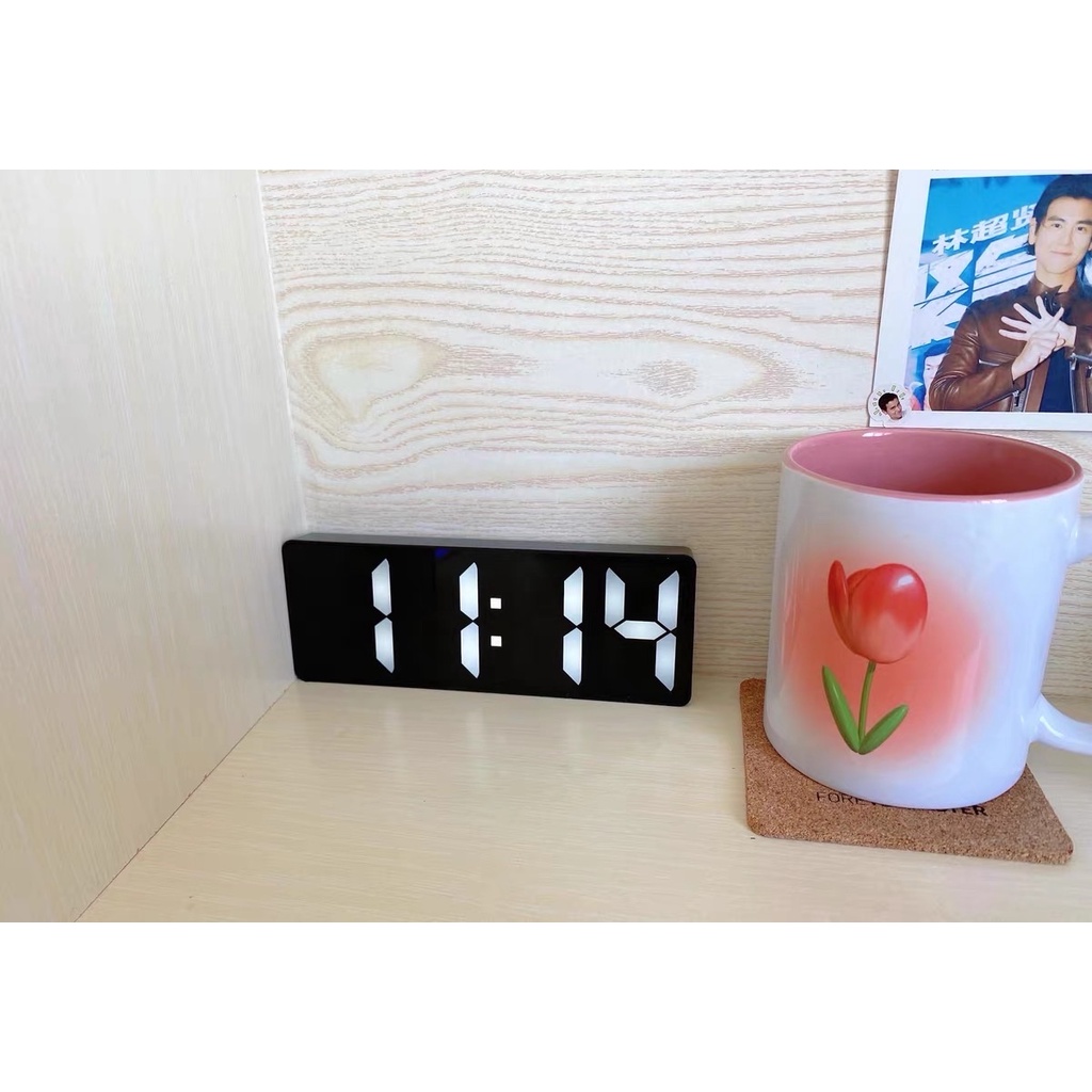 Đồng Hồ Led Để Bàn Báo Thức Điện Tử Thông Minh Decor trang trí bàn làm việc, màn gương số to rõ đa chức năng G0712