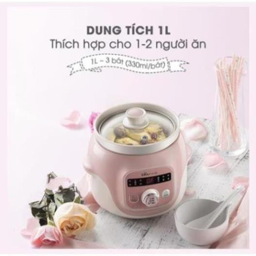 Nồi Nấu Cháo Cho Bé_Nồi Nấu Chậm_Hầm Cháo Đa Năng, Kèm Lồng Hấp_Bear Dung Tích 0.8L- 1L - 1,6L - 2,5L- Bảo Hành 12 Tháng