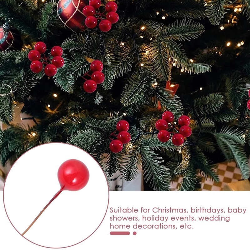 Set 50 Quả Mọng Đỏ Nhân Tạo Mini Bằng Xốp Dùng Để Trang Trí Tiệc Cưới/Năm Mới