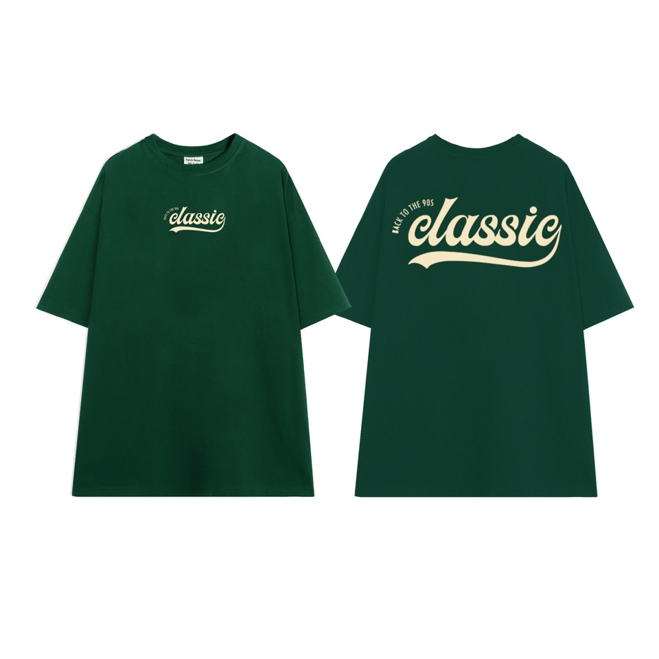 Áo thun form rộng in chữ BACK TO 90S TEE CLASSIC tay lỡ cổ tròn thời trang unisex - Tato Clothing