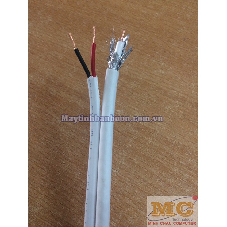 Dây Cáp Đồng Trục SINO RG59/CCS+2Cx0.4 Kèm Dây Nguồn Dùng Cho Camera