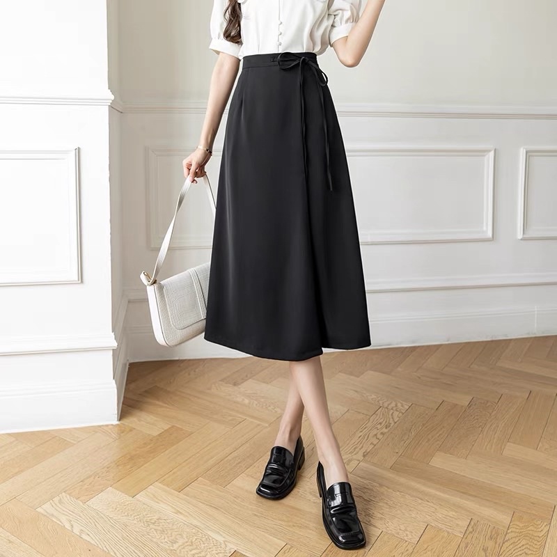 Chân Váy Chữ A Công Sở Kèm Vạt Trước Dáng Dài, Chân Váy Chữ A Che Gối