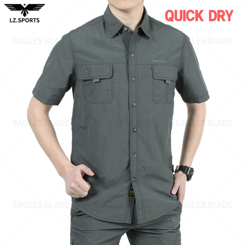 Áo Sơ Mi Mỏng Tay Ngắn Dáng Rộng Size Lớn 102/M-4XL Thời Trang Quân Đội Cho Nam