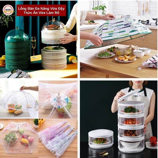 LỒNG BÀN LƯỚI, GIỮ NHIỆT - 5 TẦNG LỖ THOÁNG KHÍ, NẮP XOAY BẢO VỆ THỨC ĂN [HCM]