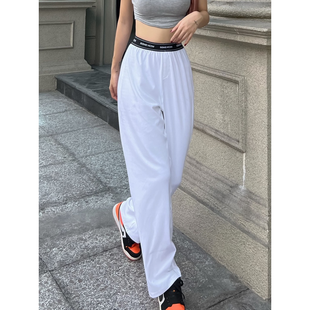 Quần Dài Nữ Straight Pants , Chất Thun ĐB Co Giãn Thoải Mái , WQD000065 , SOMEHOW
