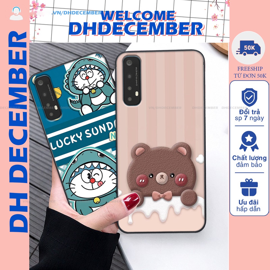Ốp lưng Realme 7 in hình gấu K@ws, gấu nâu, dor@emon RẺ- ĐẸP- BỀN