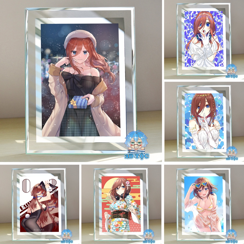 Khung ảnh kính Nakano Miku (7) Anime NHÀ CÓ 5 NÀNG DÂU by 2D Tộc Shop