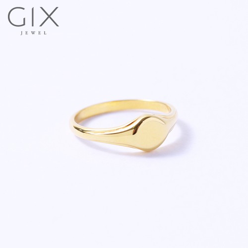 Nhẫn signet ring bạc 925 mạ vàng đẹp Gix Jewel N101