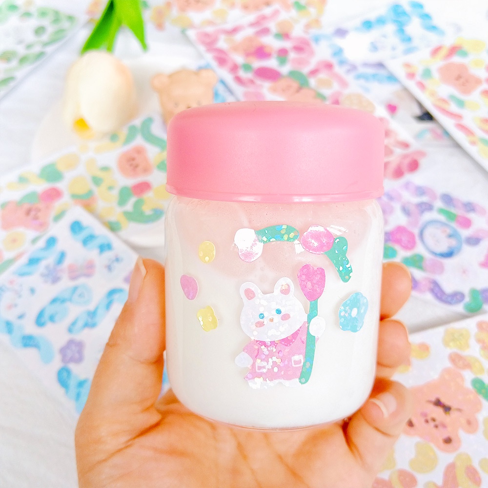 Set 12 Tấm Sticker Laser Lấp Lánh Dễ Thương