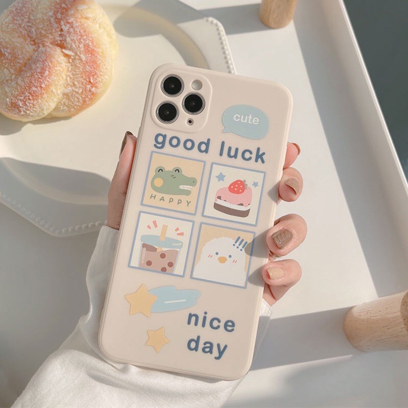 Ốp lưng iphone silicon GOOD LUCK cute N21