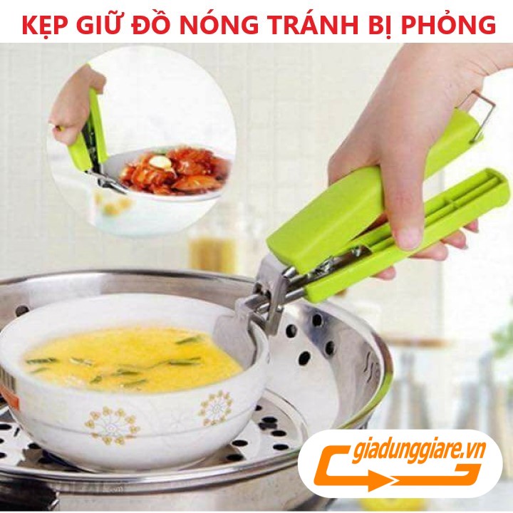 Kẹp gắp đồ bát đĩa nóng chống trượt an toàn chất liệu inox cán nhựa cách nhiệt tiện ích cho gian bếp - giadunggiare.vn