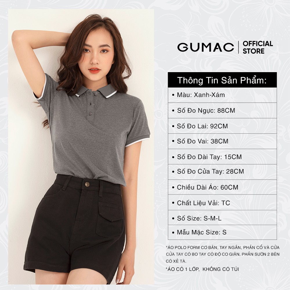 [Mã FATRENDW1 giảm đến 30k đơn 99k] Áo thun polo nữ thời trang GUMAC có cổ đẹp ...