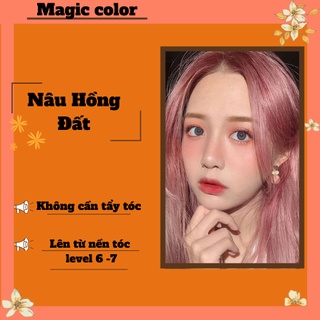 Thuốc nhuộm tóc Nâu hồng đất không cần dùng Thuốc tẩy tóc COLORKING