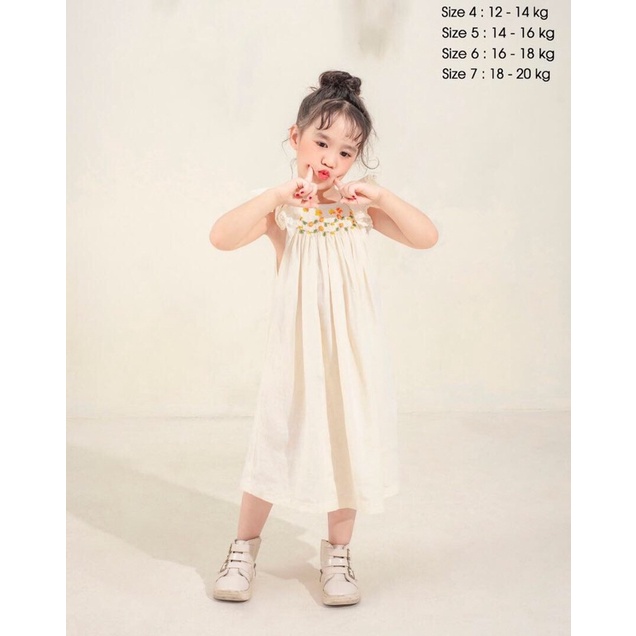 ĐẦM SMOCK REN THÊU HOA