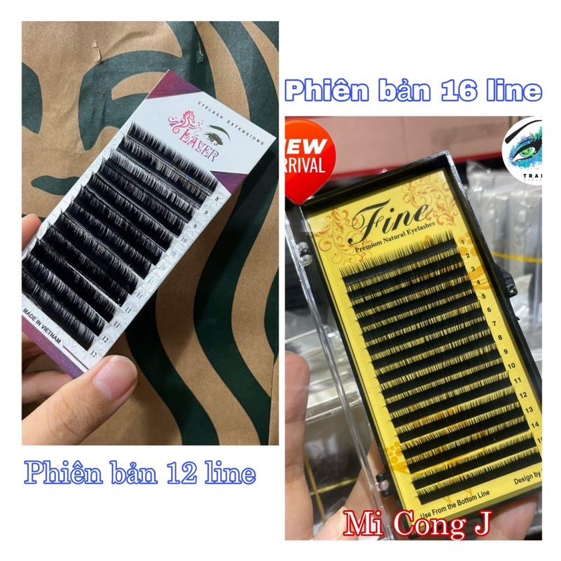 Lông mi nối Cong J ( 0.07 - 0.10 - 0.15 ) độ cong J siêu tự nhiên