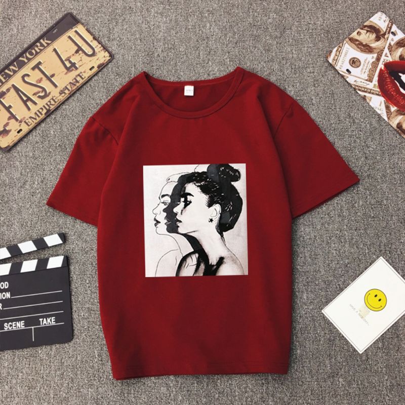 Xiangbao Áo Chui Đầu Dáng Rộng In Hình Chân Dung Phong Cách Hip Hop Mùa Hè Cho Nữ