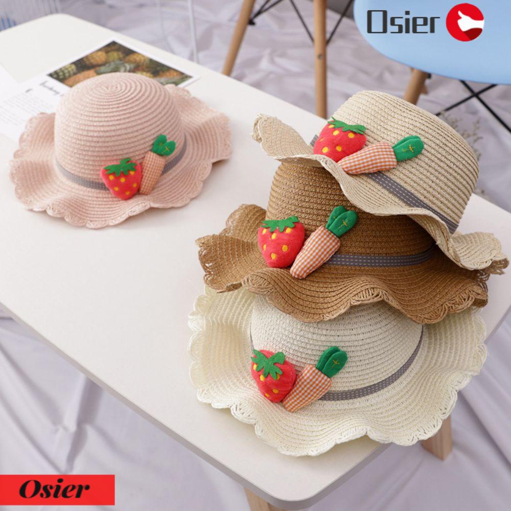 Nón Cói Chống Nắng In Họa Tiết Dâu Tây Dễ Thương Thời Trang Đi Biển Mùa Hè Cho Bé Gái