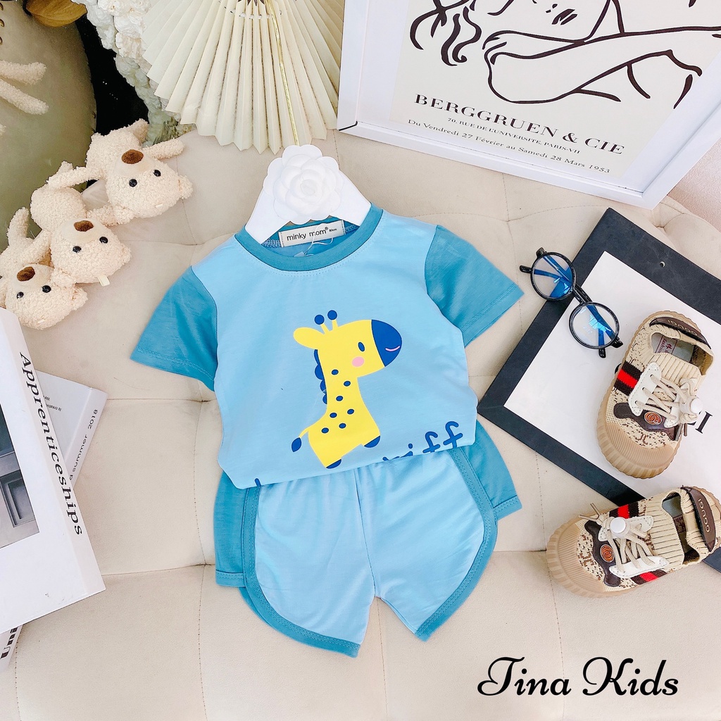 [ Bé 7-25kg ] Bộ ngắn tay phối quần vát Minky Mom thun lạnh cho bé trai bé gái từ 7-25kg