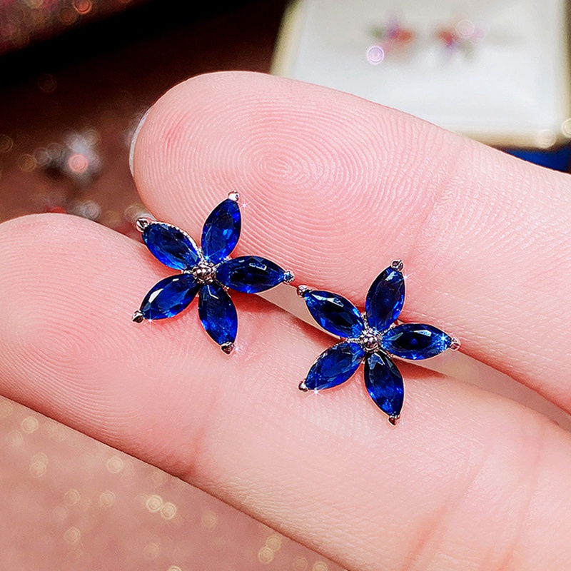 Khuyên tai đính đá zircon nhân tạo thiết kế thời trang dành cho nữ