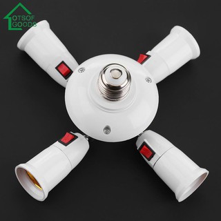 3/4 Heads E27 Splitter Lamp Base LED Light Holder Adapter Socket