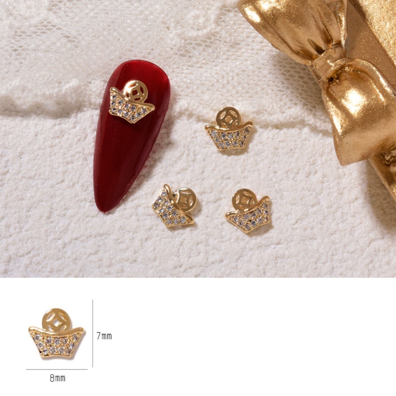 Túi Đựng Tiền May Mắn Đính Đá Zircon Sang Trọng Trang Trí Móng Nghệ Thuật