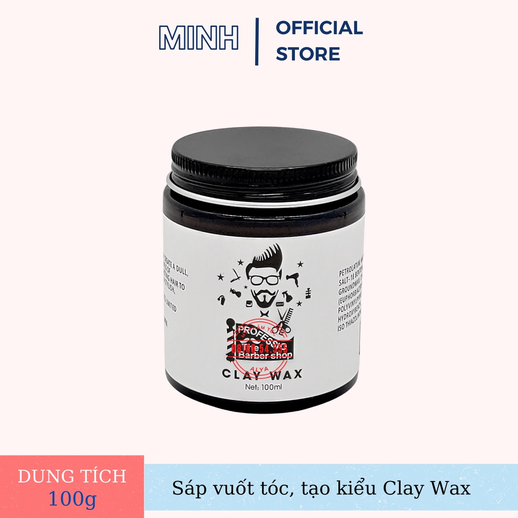 Sáp, Wax vuốt tóc CLAY WAX TRẮNG Profession 100gr tạo kiểu giữ nếp cho tóc. HÀNG CHÍNH HÃNG .