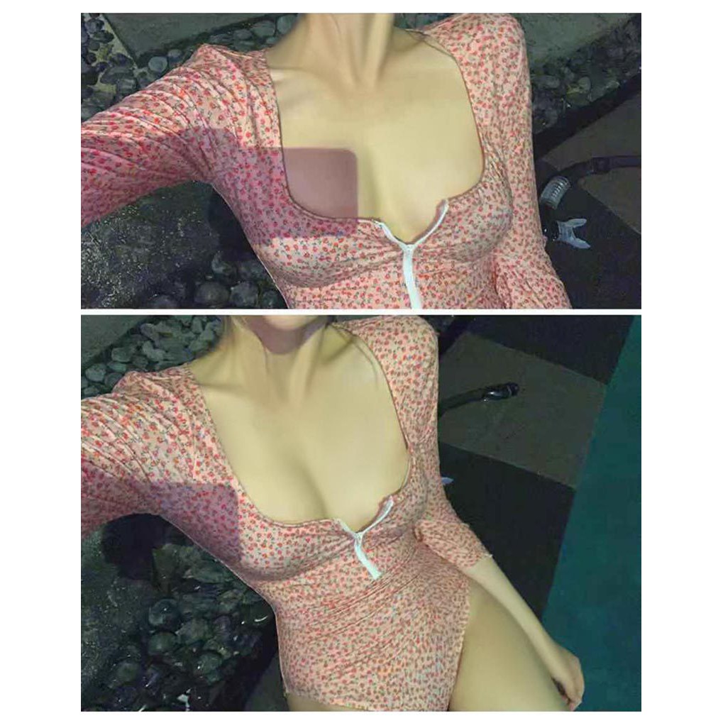 Bikini Đồ bơi nữ dài tay hoa nhí - Hàng Quảng Châu cao cấp