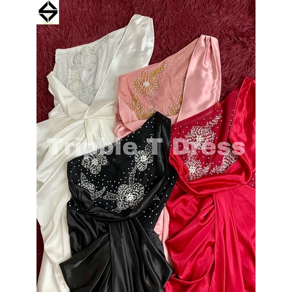 Đầm body dự tiệc kết cườm hoạ tiết hoa sang trọng TRIPBLE T DRESS - size M/L -MS188Y