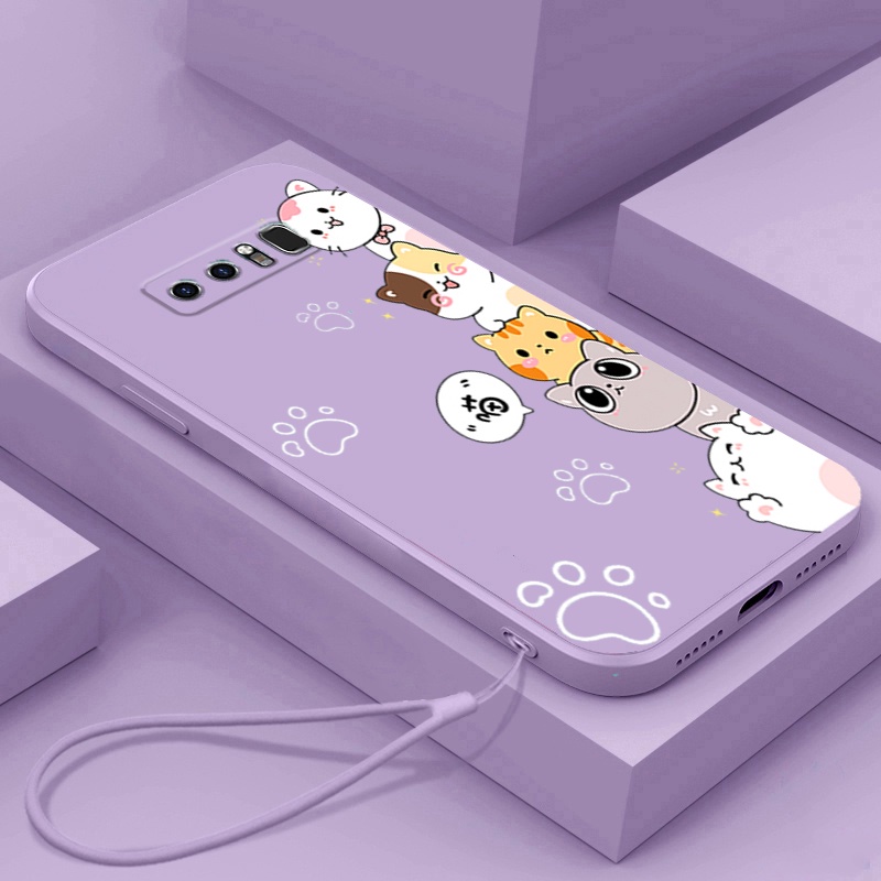 Ốp lưng SAMSUNG note 8 Ốp Điện Thoại Silicon Mềm Mịn In Hình Mèo Cho SAMSUNG note 8 DZMM01 viền vuông cute