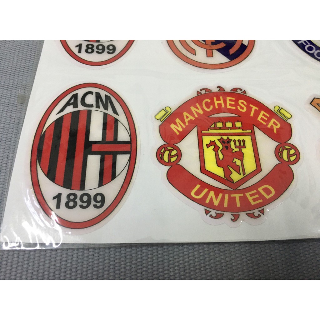 [FAN CLUB] Trọn bộ 12 tem câu lạc bộ yêu thích hiện nay, tem phũ lớp nhựa dẻo LOGO câu lạc bộ bóng đá